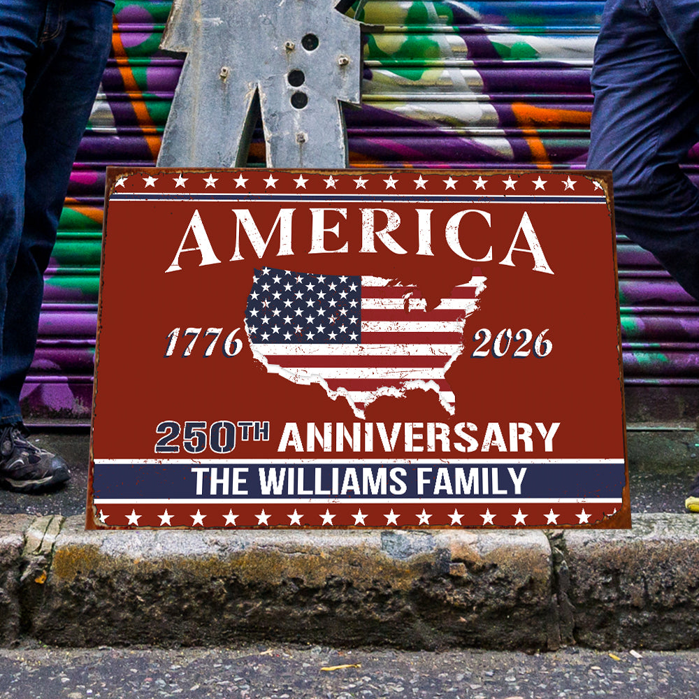 Personalized Family Name America 250th Anniversary Metal Sign TH10 898463