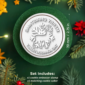 Custom Family Name Merry Christmas Cookie Stamp CH07 899844