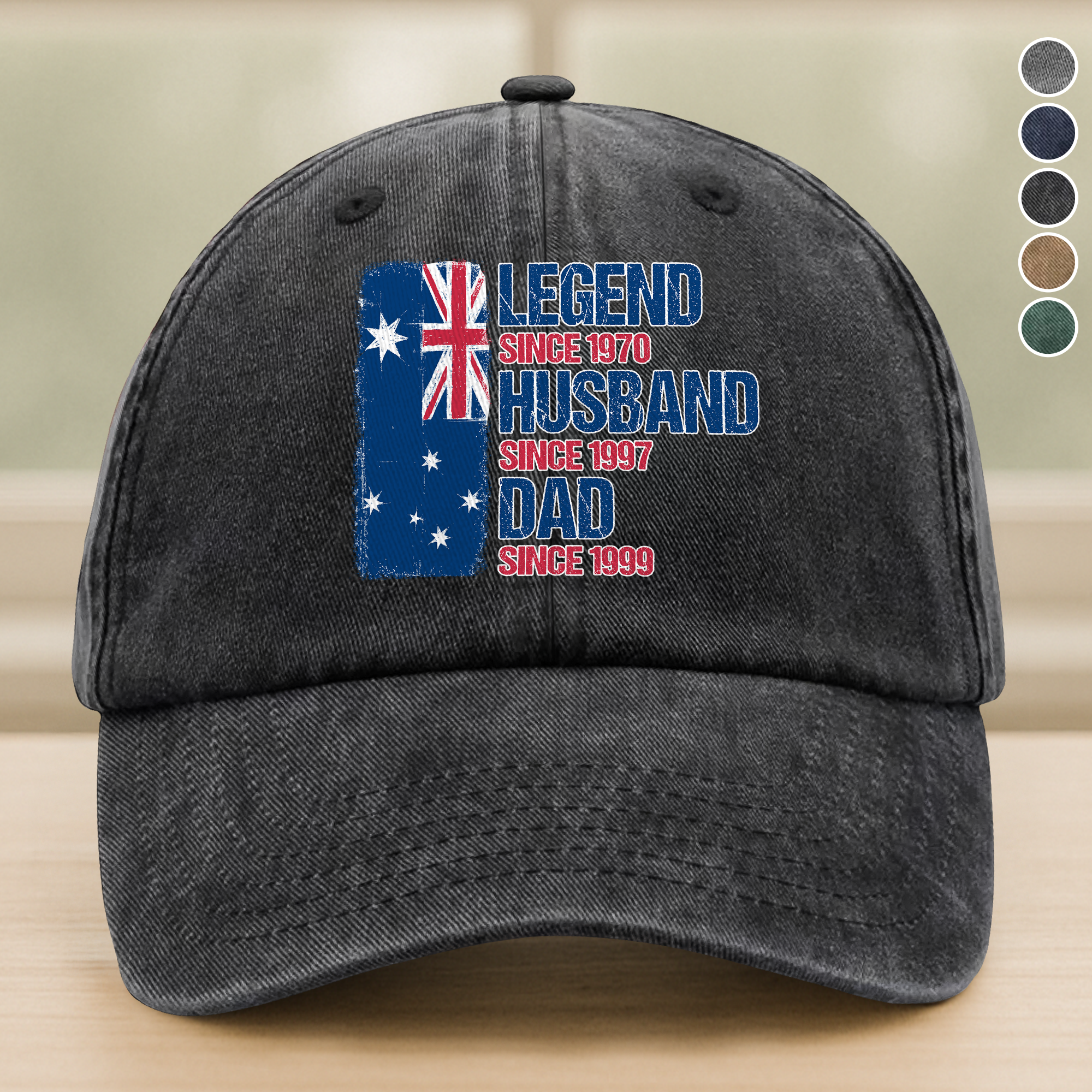 Legend, Husband, Dad And Grandpa Washed Denim Baseball Cap For Dad TH10 894269