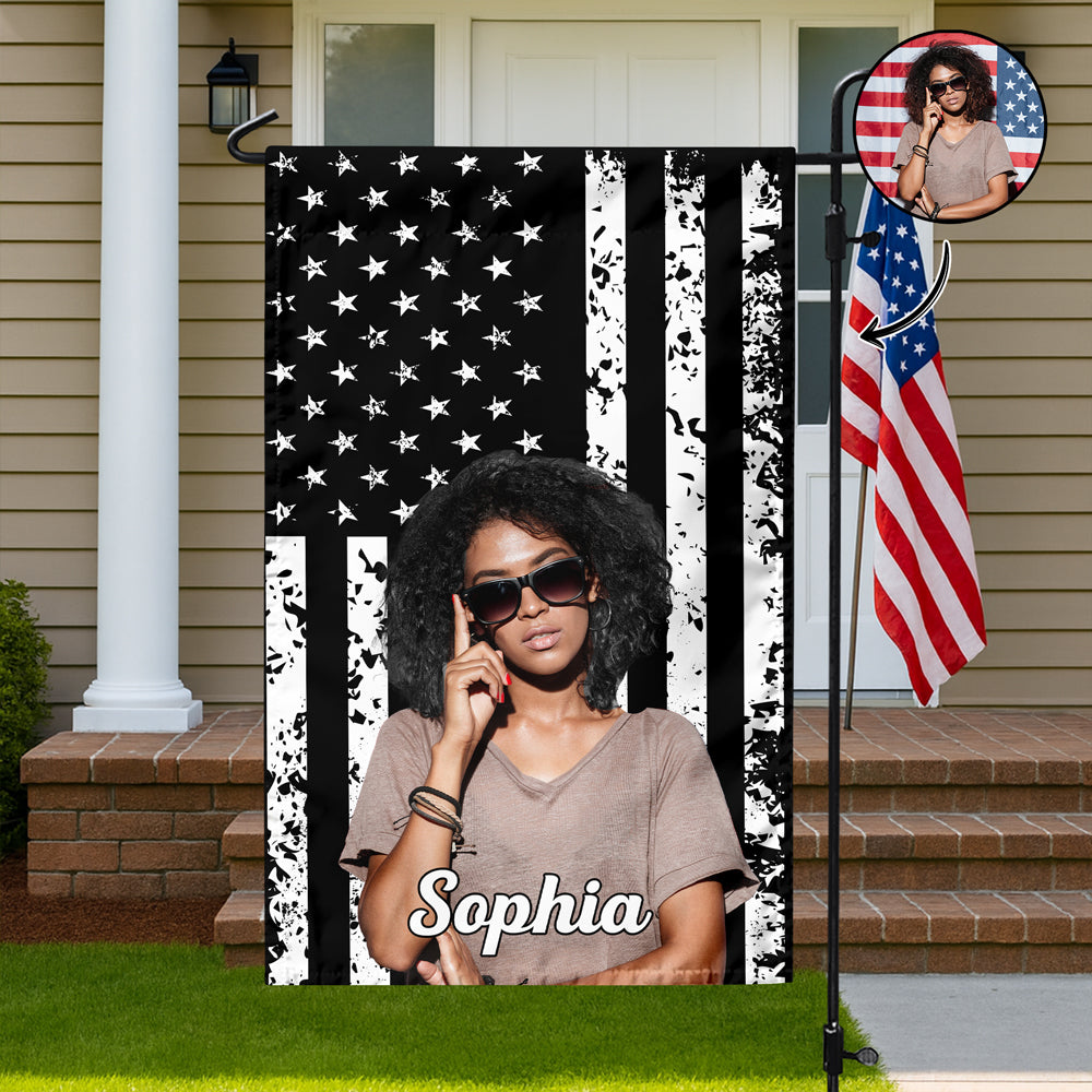 Custom Photo American Flag Garden Flag CH07 910380