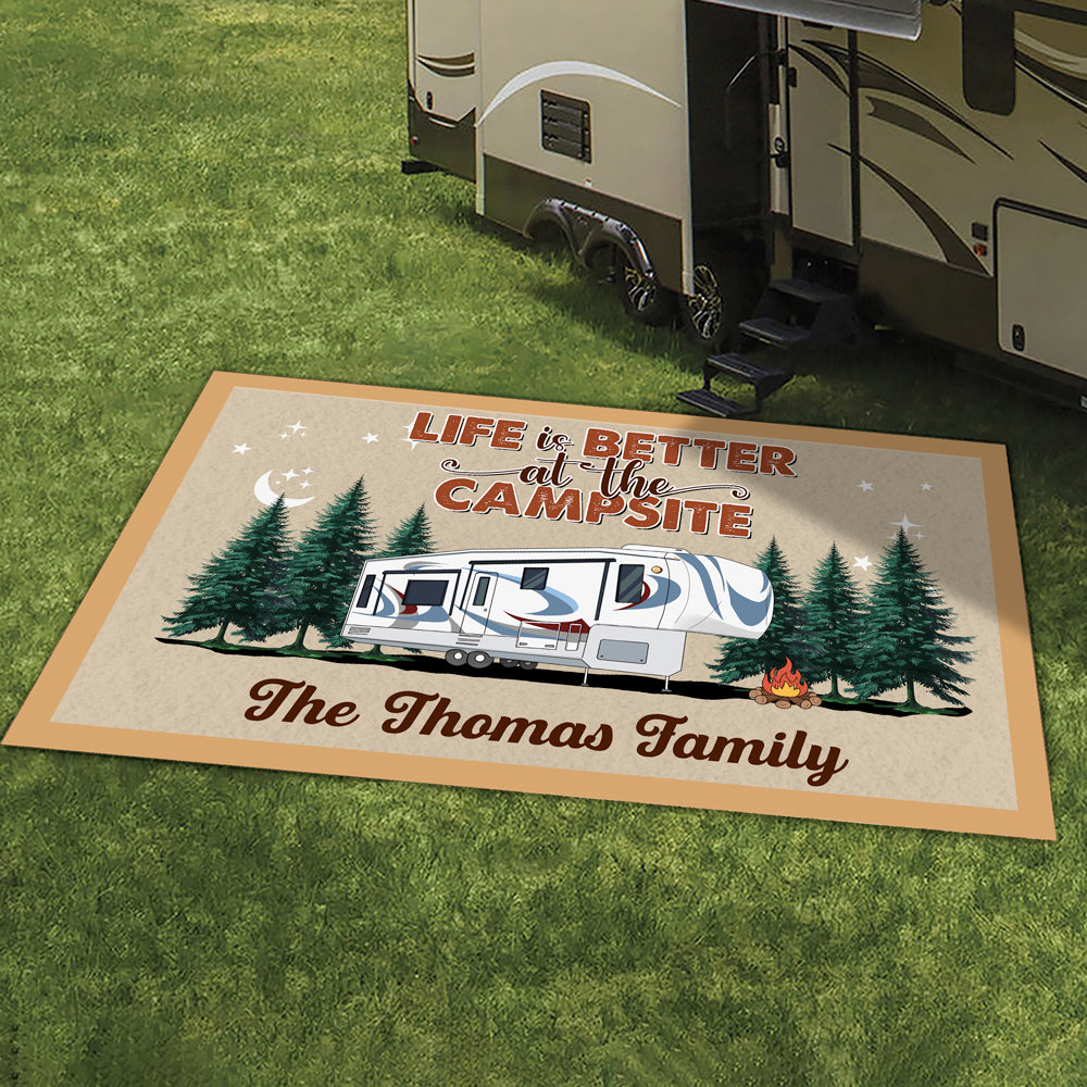 The Best Memories Are Made Camping Personalized Camping Patio Rug, Patio Mat CH07 896192