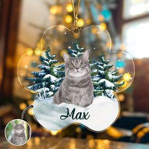 Custom Photo Cat Paw Shaped Acrylic Ornament Christmas Gift For Cat Lovers HA75 897062