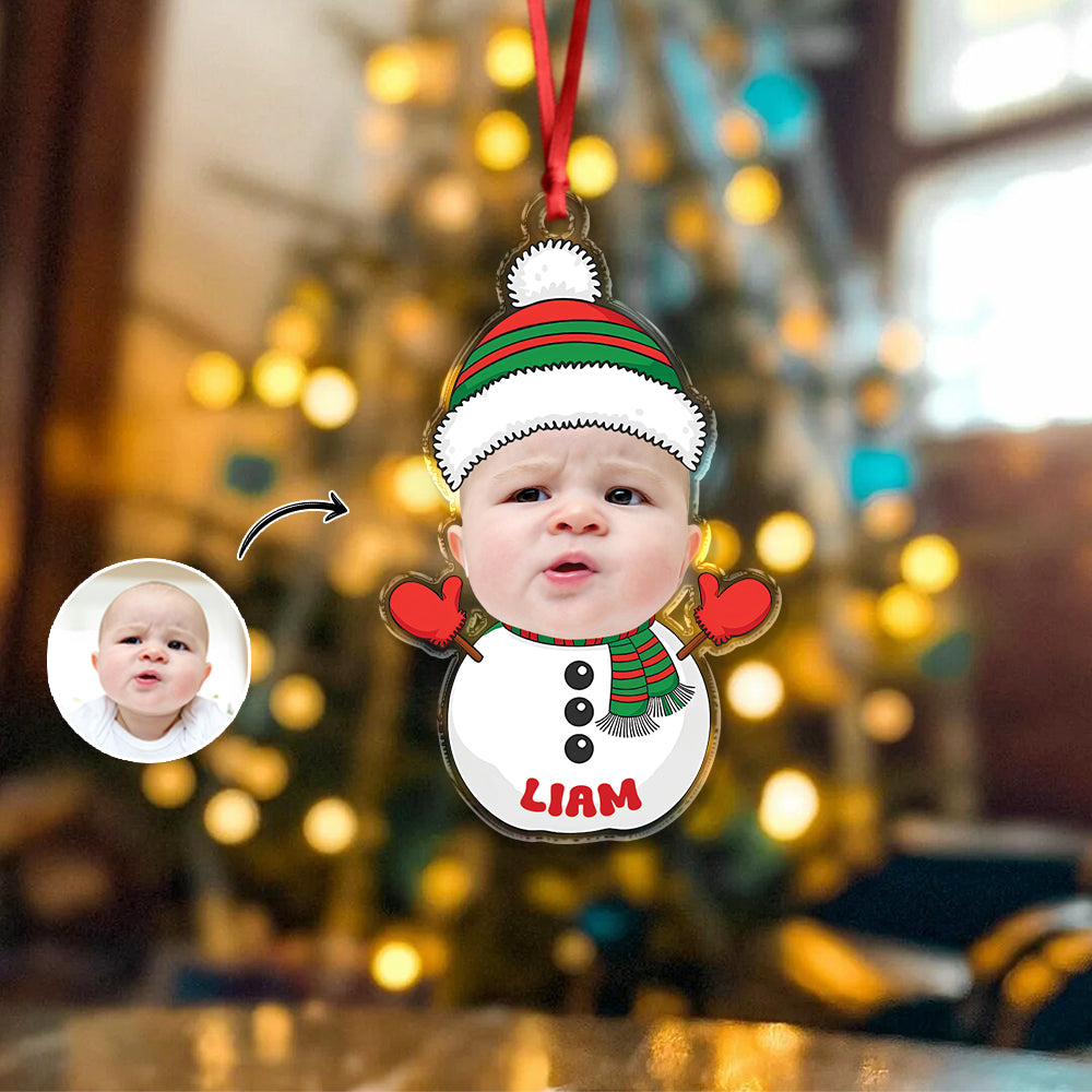 Custom Photo Baby Santa Claus Christmas Acrylic Ornament Xmas Decor HA75 897248