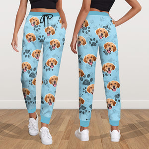 Custom Photo Dog Cat Paw Pattern Sweatpants HA75 892612