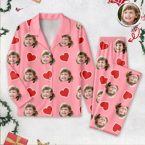 Custom Face Photo With Icon Pajamas Gift For Family TH10 896657