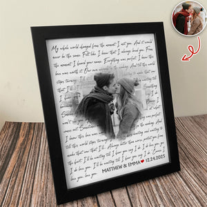 Custom Photo Song Lyrics Wall Picture Frame Valentine Day Gift For Wife Husband LM32 897729