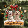 Personalized Happy Pawlidays Christmas Acrylic Ornament Gift For Dog Lover LM32 897247