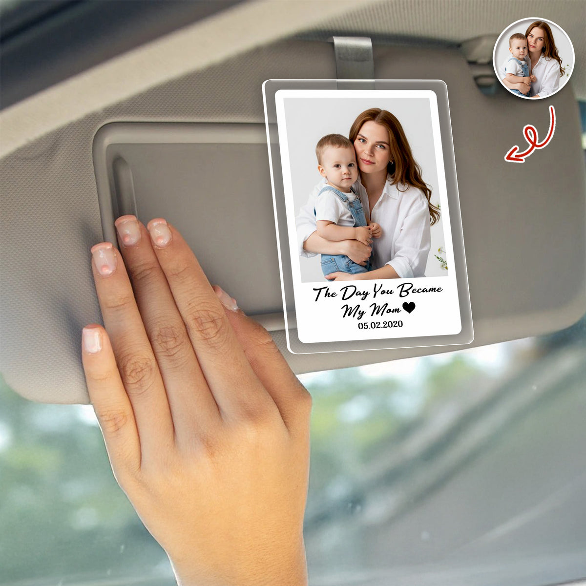 Personalized Photo Drive Safe Mom Acrylic Car Visor Mother's Day Gift TH10 898923