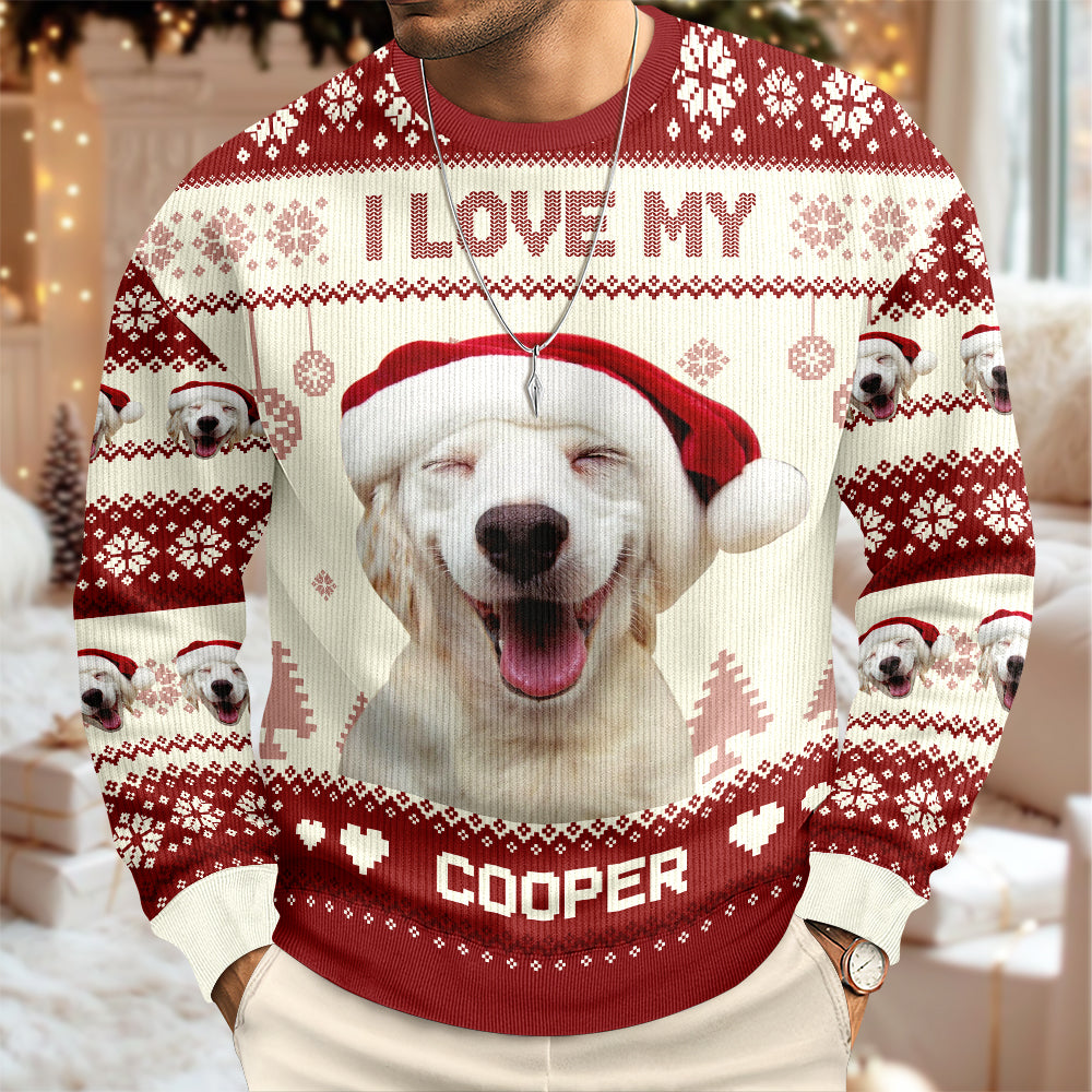 Custom Photo I Love My Dog Christmas Ugly Sweater TH10 896593