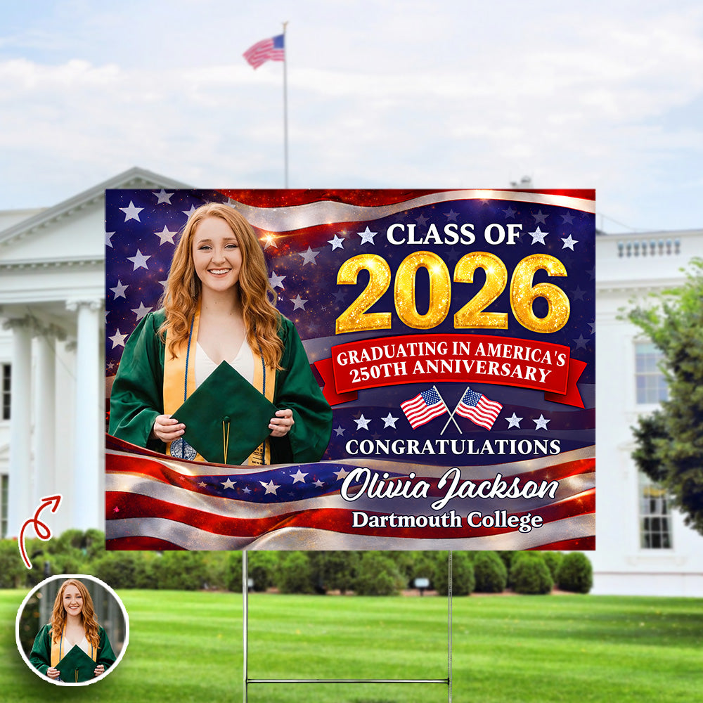Custom Photo Class of 2026 - A Historic Graduation Yard Sign CH07 895508
