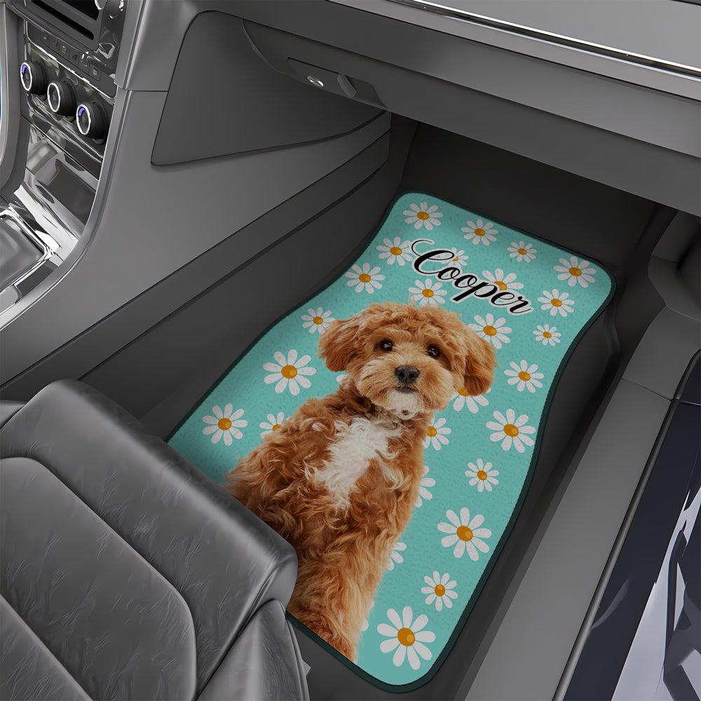 Custom Dog Photo With Icon Car Floor Mat For Dog Lovers TH10 894363