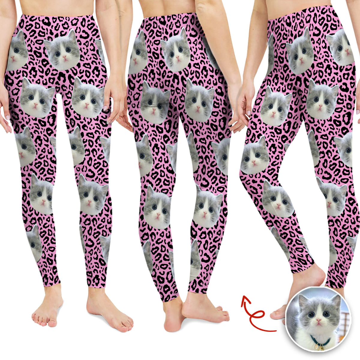 Custom Dog Cat Photo Leopard Pattern Legging HO82 900550
