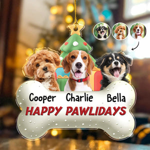 Custom Photo Dog Merry Woofmas Acrylic Ornament HA75 897560