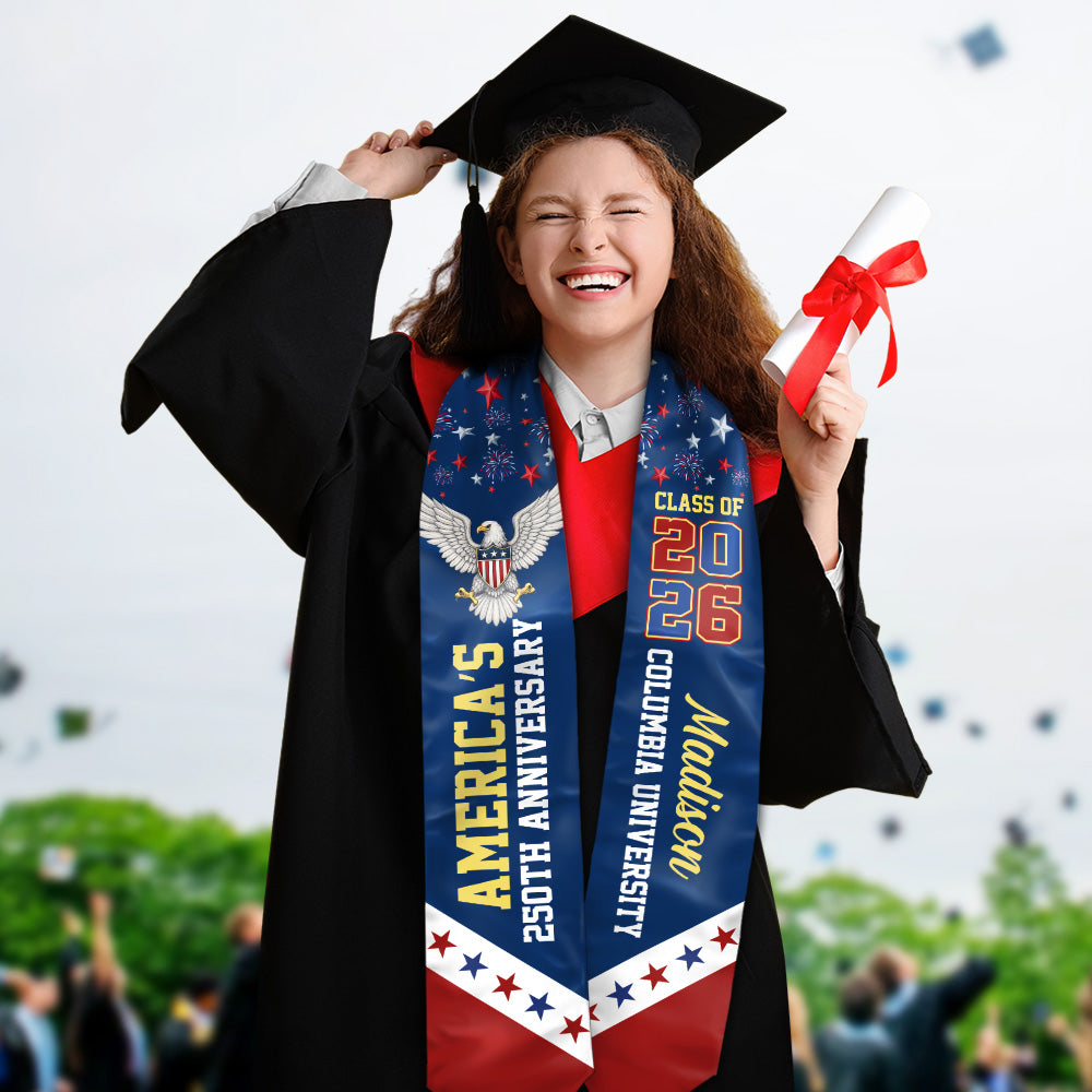 Graduating in America’s 250th Anniversary Stoles Personalized Class of 2026 Sash CH07 910316