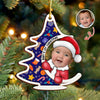 Custom Photo First Christmas Tree Baby Santa - Personalized 2 Layered Wood Ornament CH07 899132