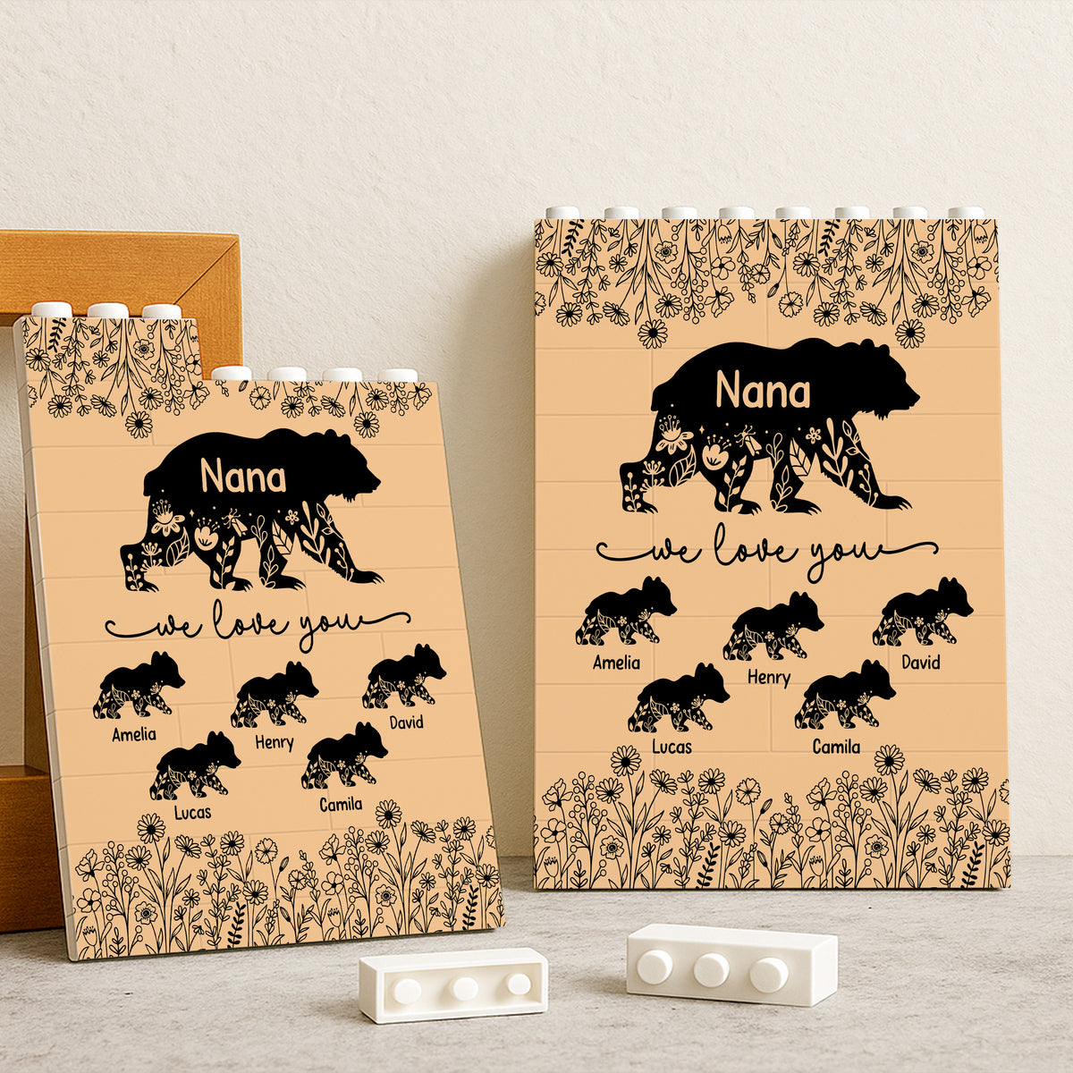 Personalized Floral Mama Bear Building Brick Blocks Mother's Day Gift HA75 920652