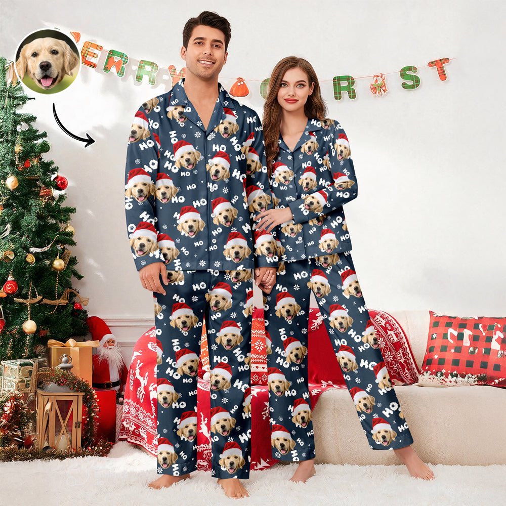 Custom Puppy Photo Ho Ho Ho Chritsmas Pajamas Gift For Pet Lovers CH07 899724
