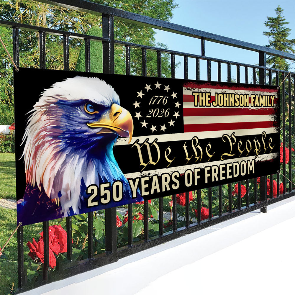 America 250th Anniversary Fence Banner We The People Patriotic Banner HA75 898784