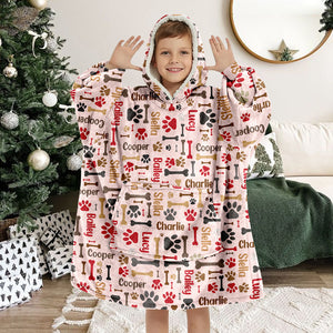 Custom Name Area Bones And Paws Hoodie Blanket HO82 900572