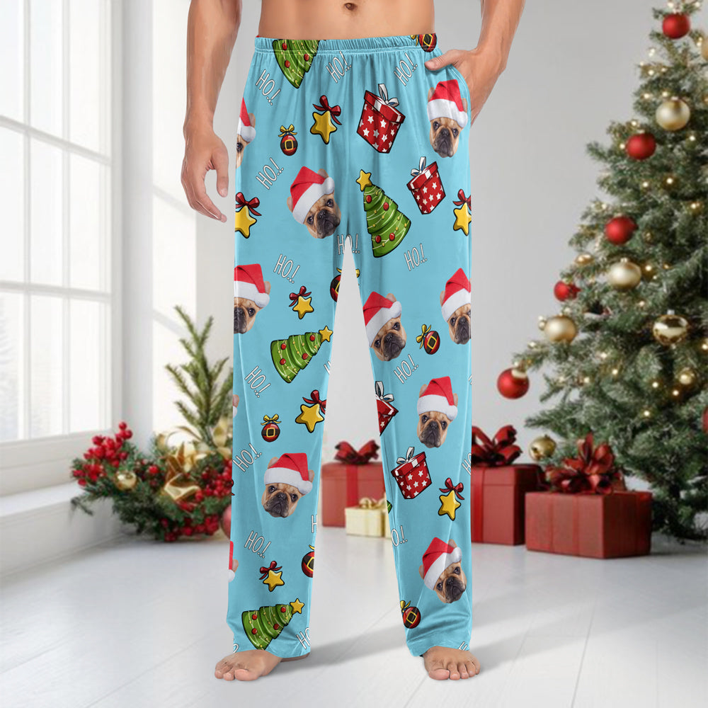Custom Dog Photo Ho Ho Ho Pajamas Funny Christmas Gift For Dog Lovers CH07 896296