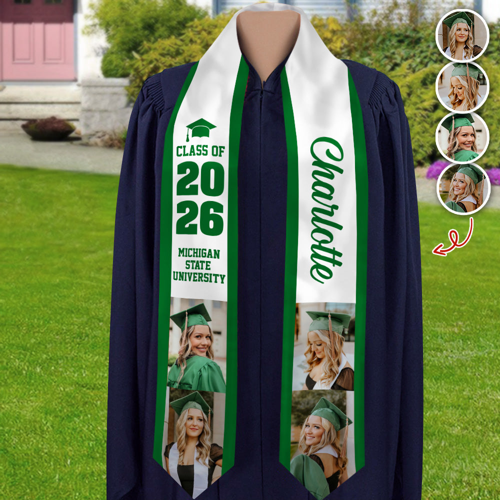 Custom Photo Class of 2026 Stoles For Gradution Day TH10 898649