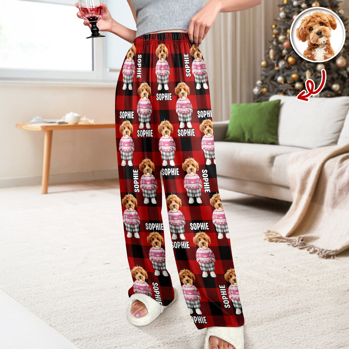 Personalized Dog Cat Xmas Clothes Sweatpants For Dog Lover TH10 896777