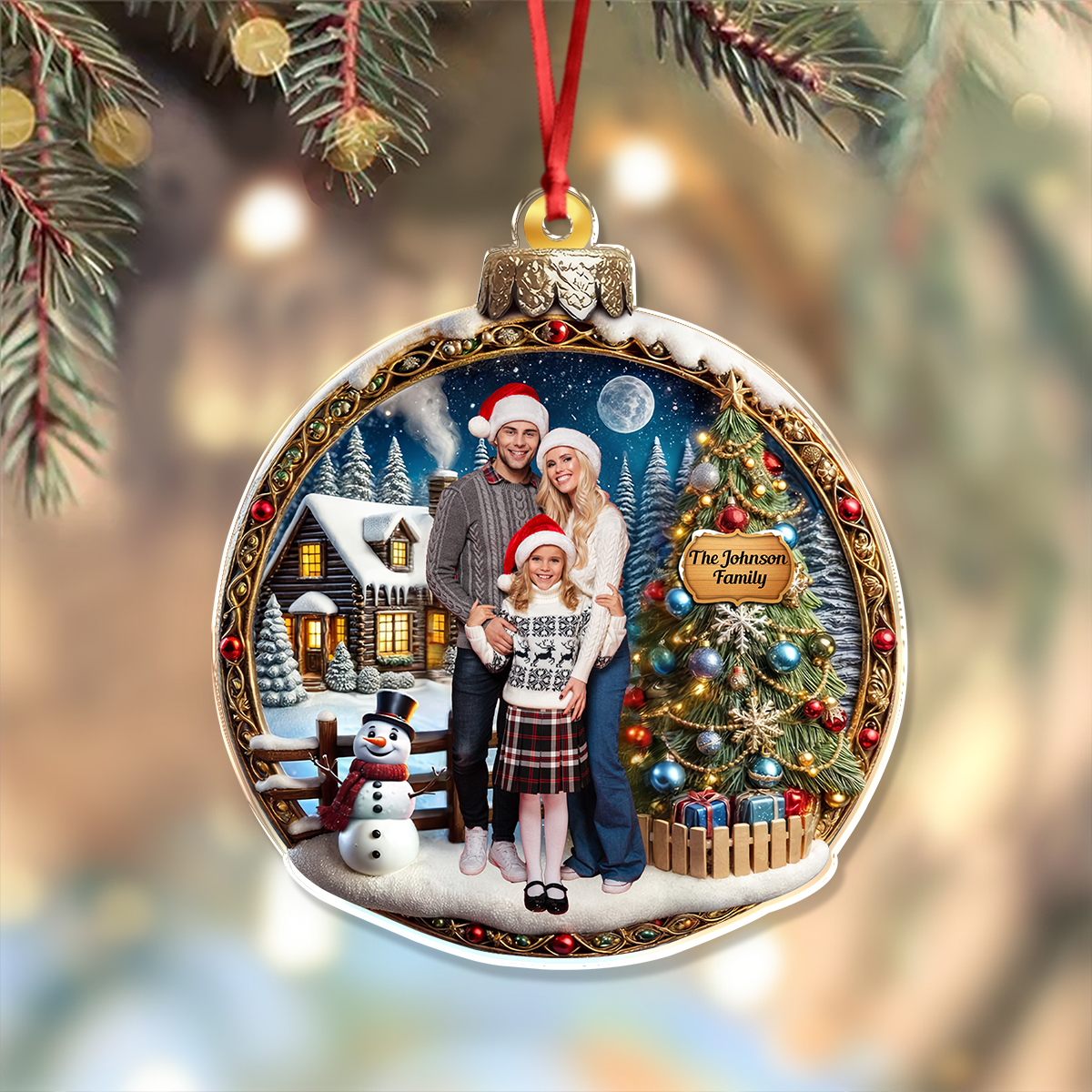 Custom Photo Celebrate The Season With Loved Ones Acrylic Ornament HO82 894596