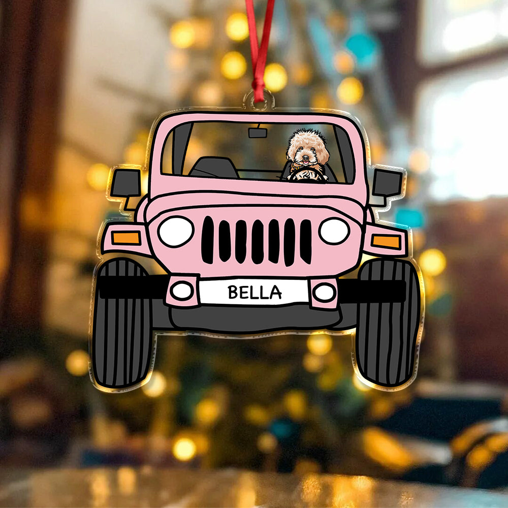 Personalized Dog On Car Acrylic Ornament For Dog Lovers TH10 894441