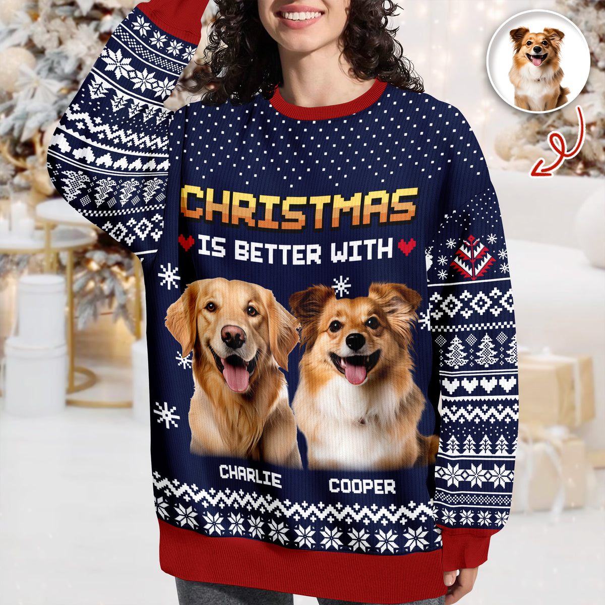 Christmas Better - Personalized Ugly Sweater For Dog Cat Lovers LM32 895573