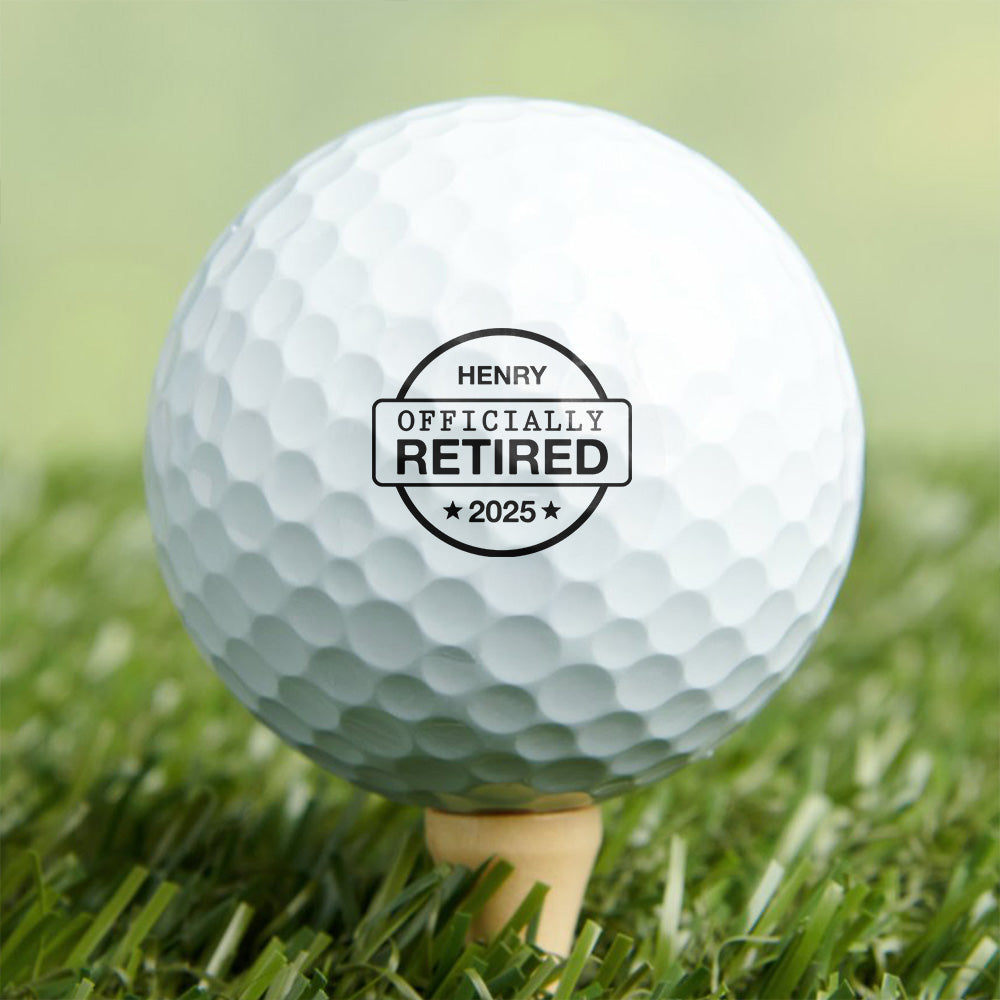 Custom Name Officially Retired Personalized Golf Ball Stamp Box Golf Gifts for Golfers HA75 898702