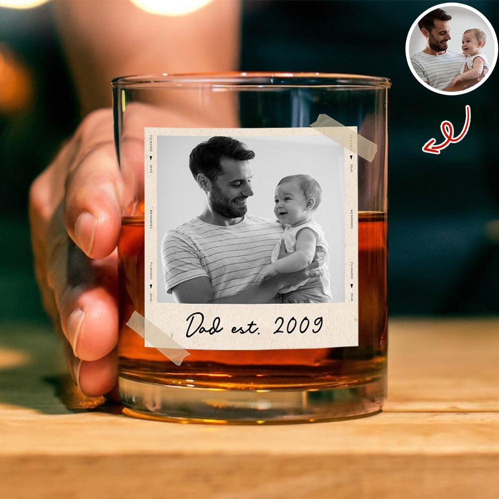 Custom Photo Dad Whiskey Glass, Grandpa Gift, Gifts For Him HA75 898924