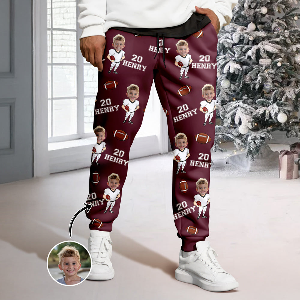 Custom Photo Football Player Sweatpants Christmas Gift For Football Lovers CH07 899474