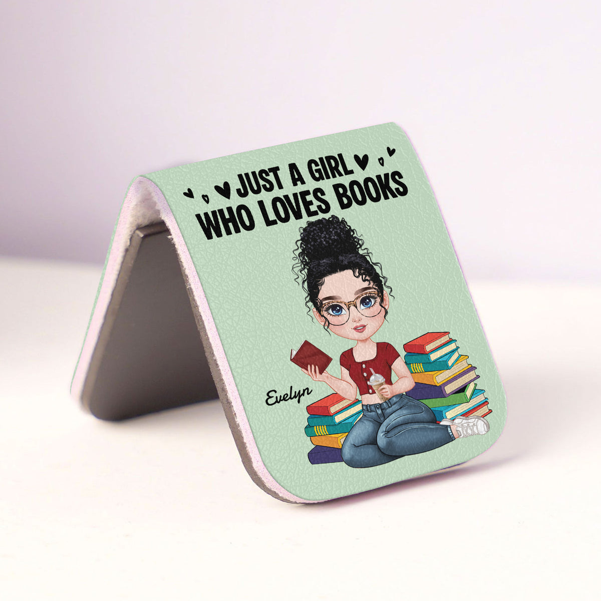 Just A Girl Who Love Books Personalized Magnetic Leather Bookmark gift for Book Lovers CH07 899524