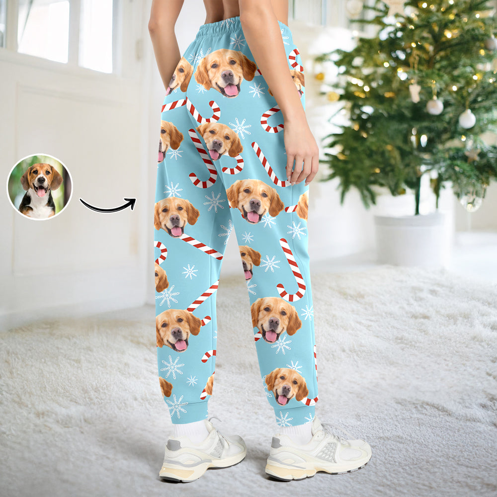 Custom Photo With Christmas Pattern - Personalized Sweatpants Gift For Dog Lovers CH07 896332