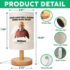 Custom Photo Forever In My Heart Memorial Fabric Lamp TH10 892851