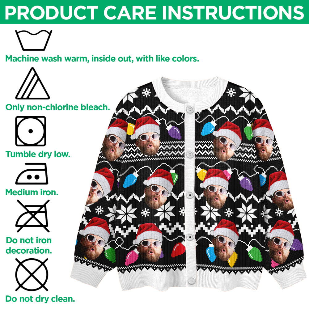 Custom Funny Photo Xmas Leds Cardigan Gift For Family HO82 900268