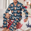 Custom Puppy Photo The Cat Father with Pawprints Design - Personalized Pajamas LM32 895755