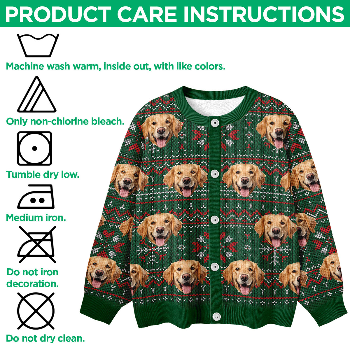 Custom Dog Photo Ugly Cardigan For Dog Lovers LM32 897129