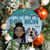 A Girl With Her Dogs - Personalized Christmas Ceramic Ornament Gift For Dog Lovers LM32 897157
