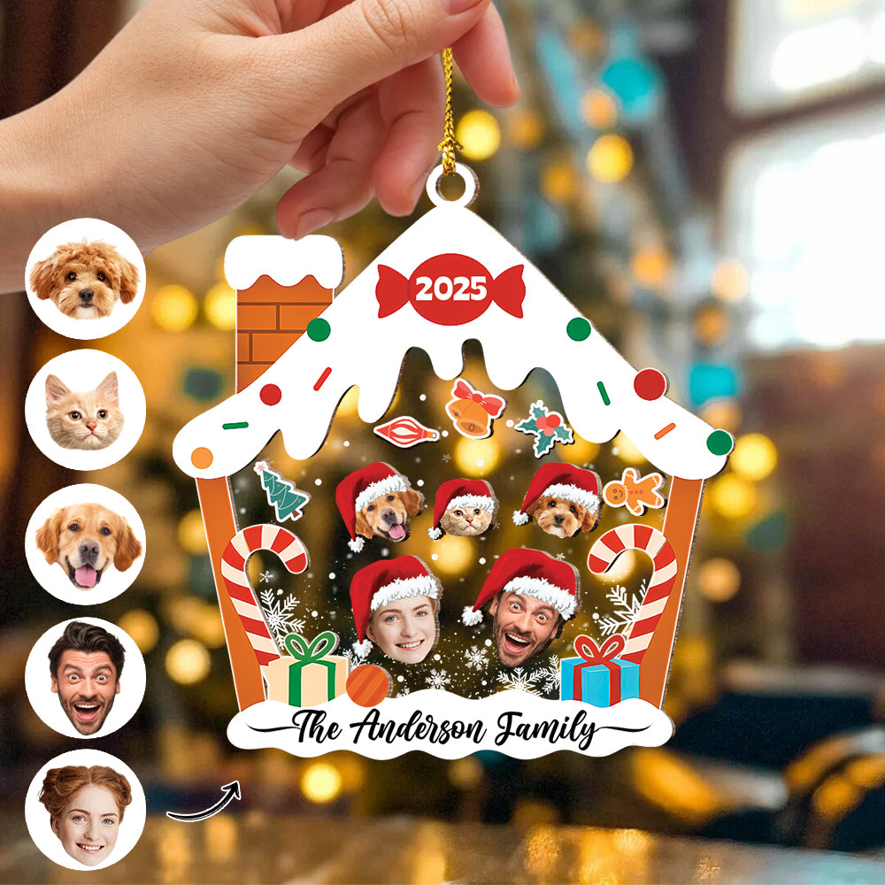 Custom Family Face With Pet Christmas Shaker Ornament CH07 896916