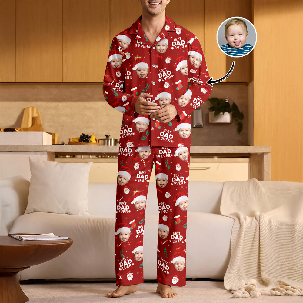 Custom Photo Best Dad Ever Christmas Pajamas CH07 899734