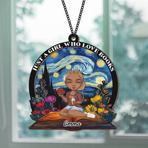 Just A Girl Who Love Books Personalized Book Lovers Suncatcher CH07 896524