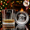 Custom Your Dog Photo And Name Engraved Vertical Line Whiskey Glass TH10 894515