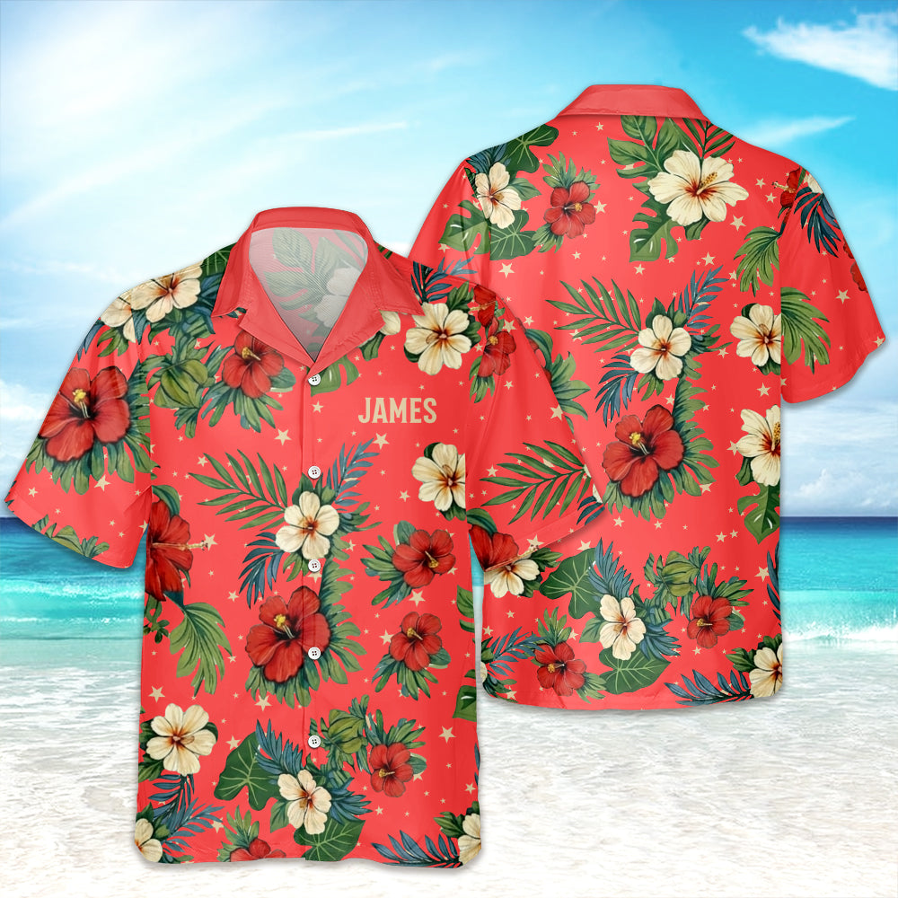 Custom Name Tropical Flower Hawaiian Shirt - Personalized Summer Beach Gift TH10 169431