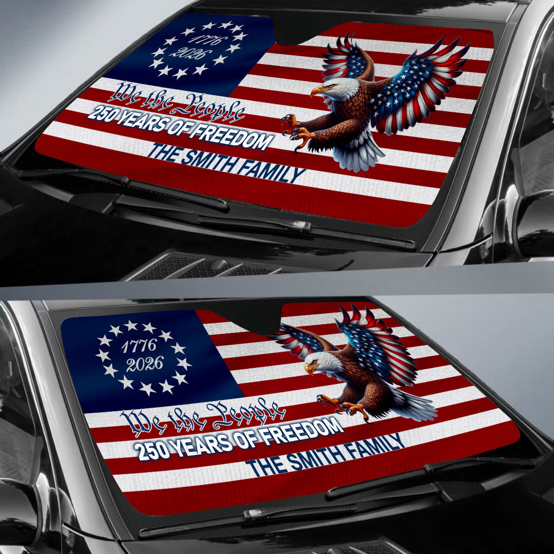 Custom Family Name We The People America 250 Years Car Sunshade TH10 898427