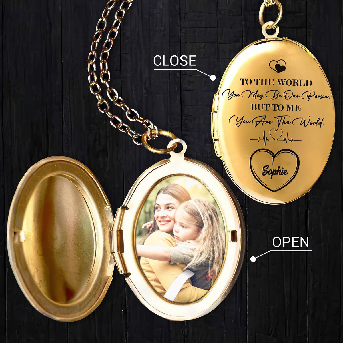 Custom Photo Happy Mother's Day Gift To Me You Are The World Locket Necklace HO82 893658