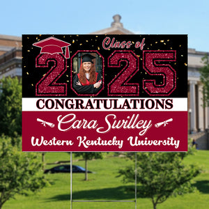 Custom Photo Congratulations Class Of 2025 Graduation Yard Sign HO82 893460