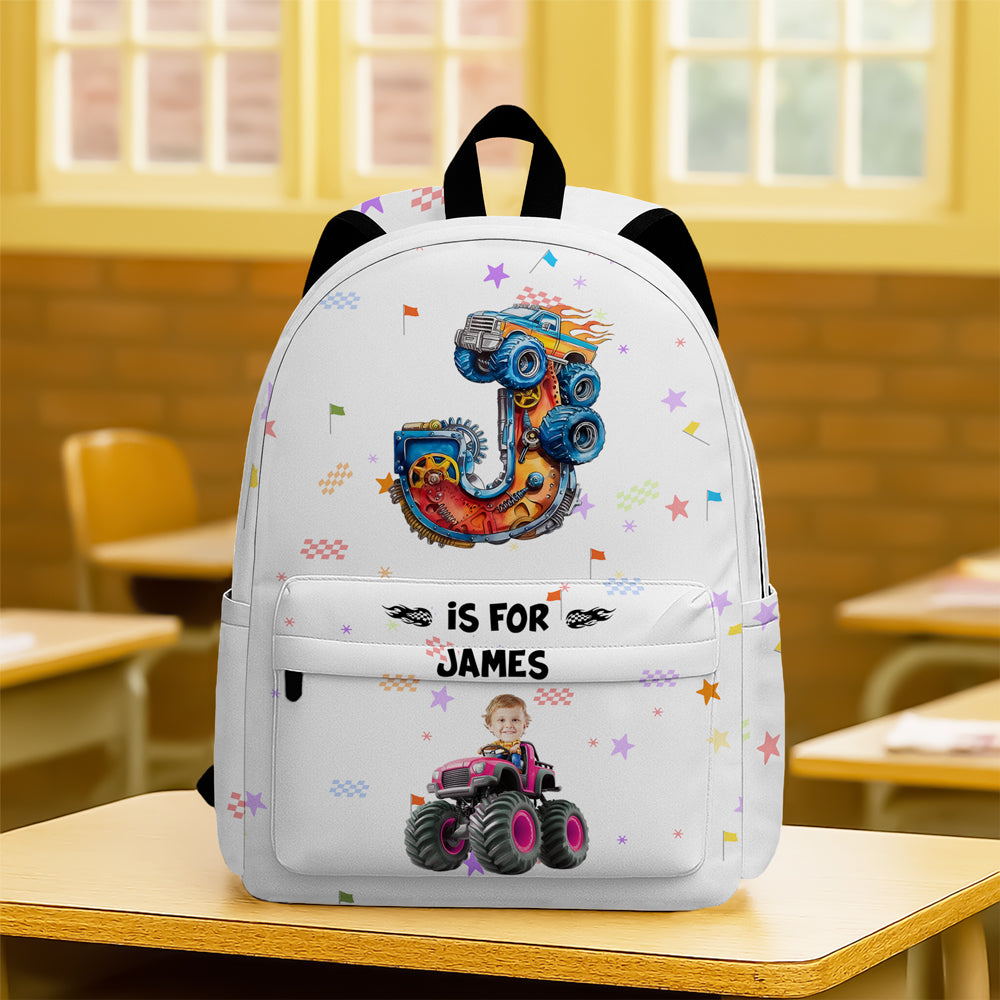 Custom Photo Monster Truck Alphabet Letters Backpack LM32 893927
