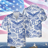 America 250th Anniversary Toile De Jouy Style Patriotic Hawaii Shirt CH07 910402