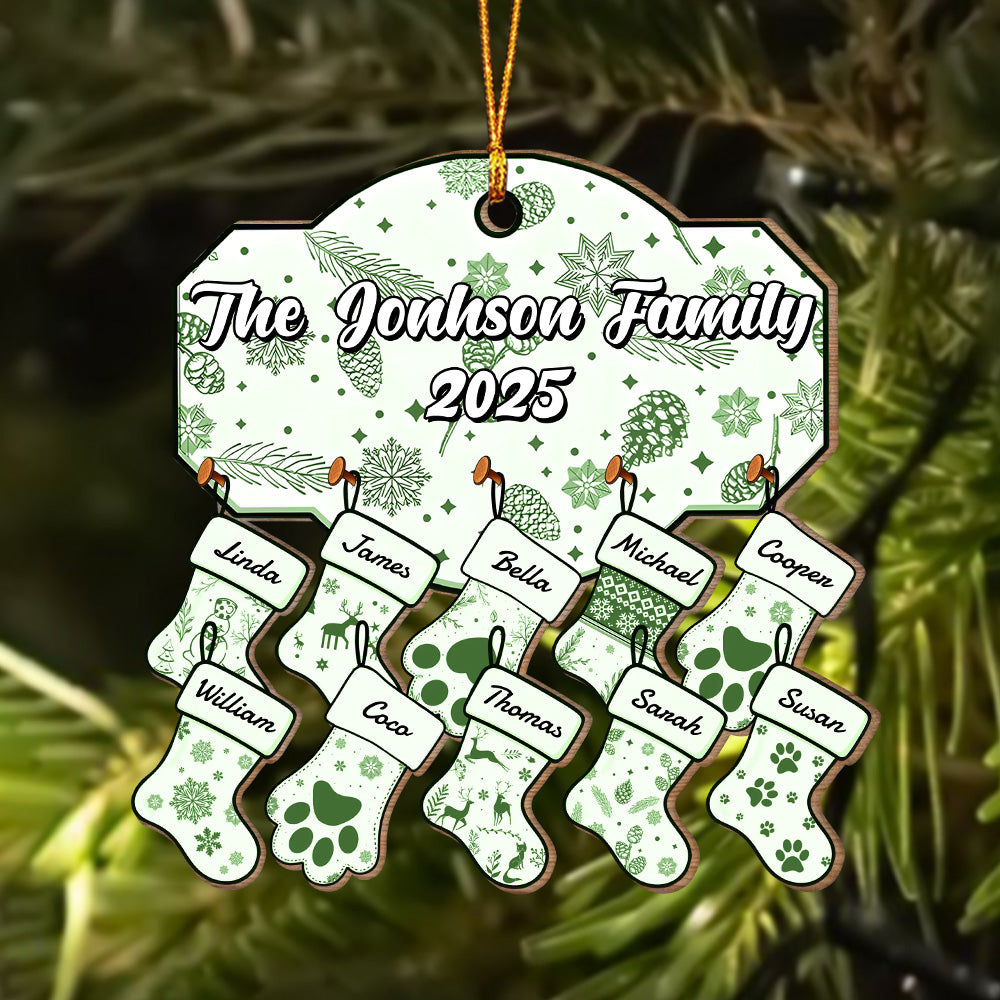 Custom Name Family With Pet - Personalized Wood Ornament LM32 895377